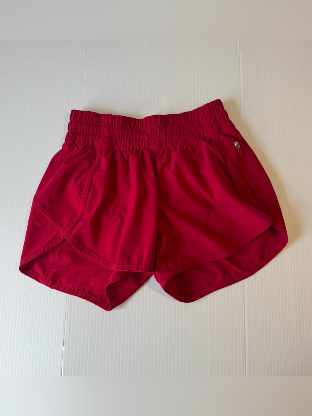 Lululemon Hotty Hot Running Shorts Red Pink Size 4 Lined Athletic Workout Active